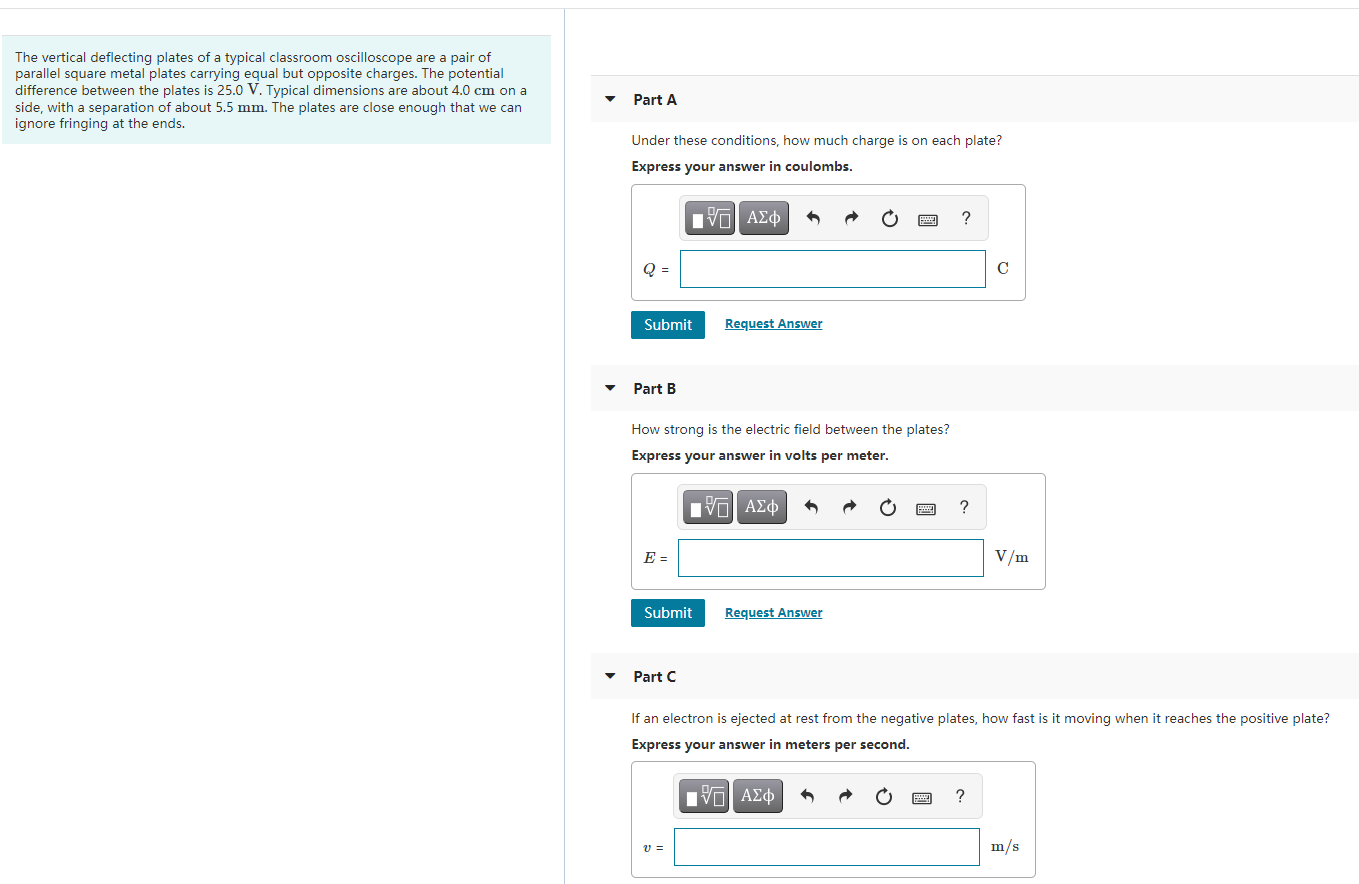 Solved The vertical deflecting plates of a typical classroom
