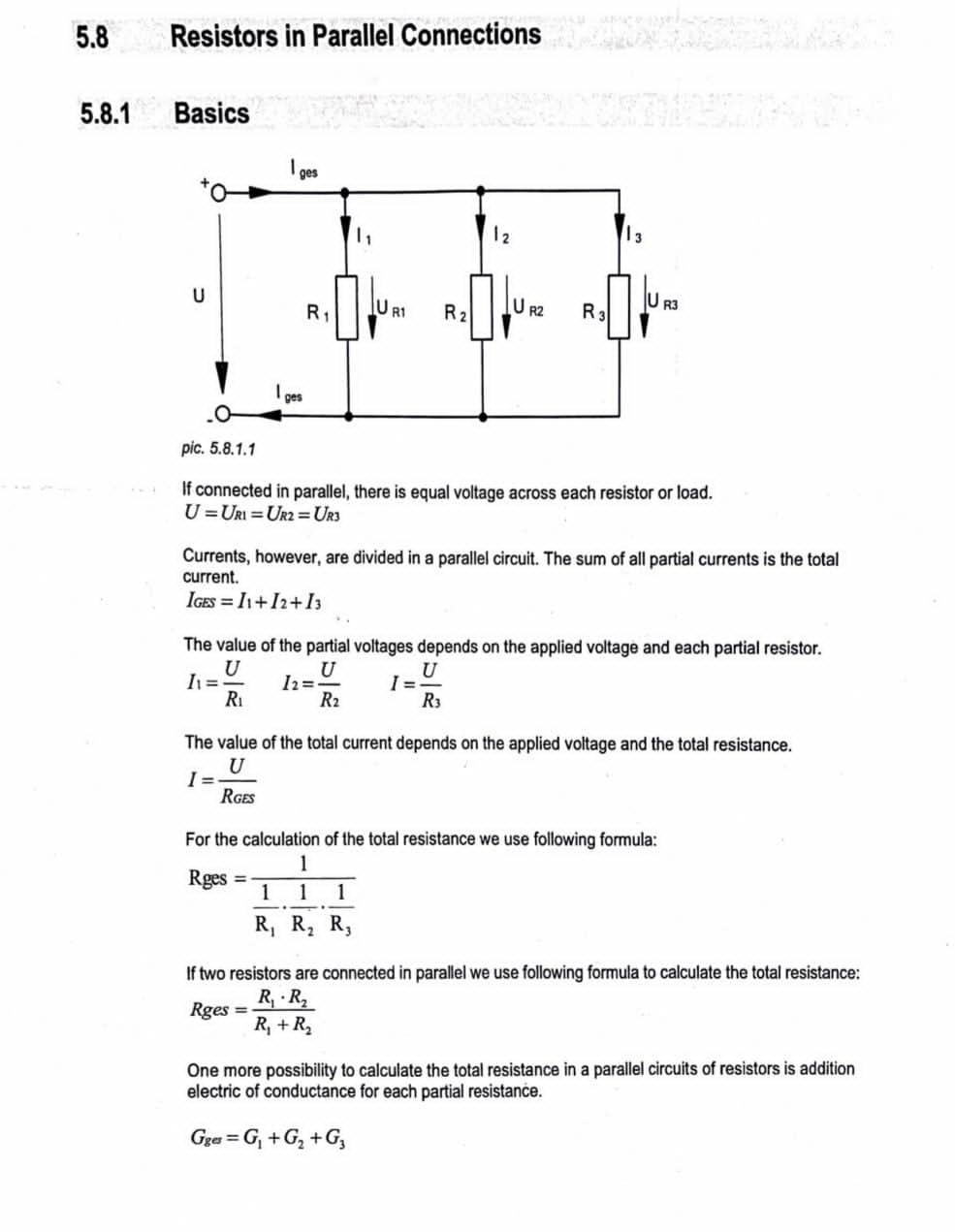 resistance formula parallel