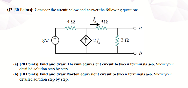 Solved Q2 [30 Points] Consider The Circuit Below And Answer