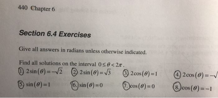 Solved 440 Chapter 6 Section 6.4 Exercises Give all answers | Chegg.com
