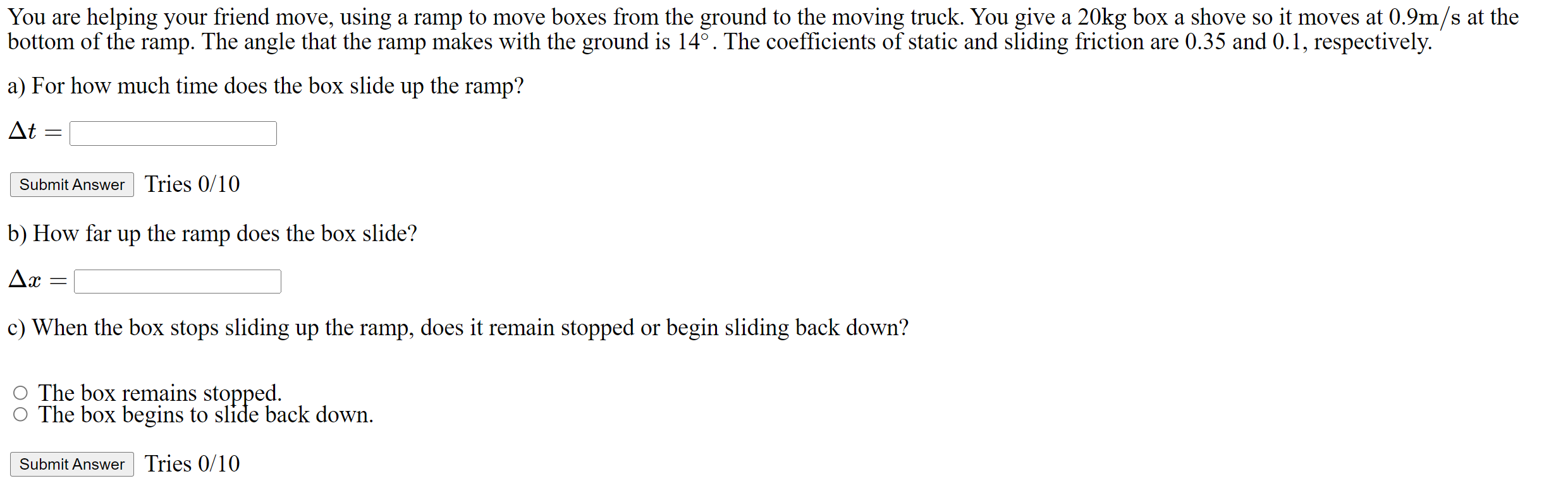 Solved You are helping your friend move, using a ramp to | Chegg.com