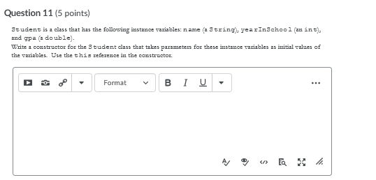 Solved Question 8 (1.5 points) Write the declaration for a | Chegg.com