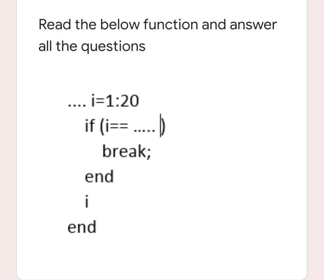 Solved Read the below function and answer all the questions | Chegg.com