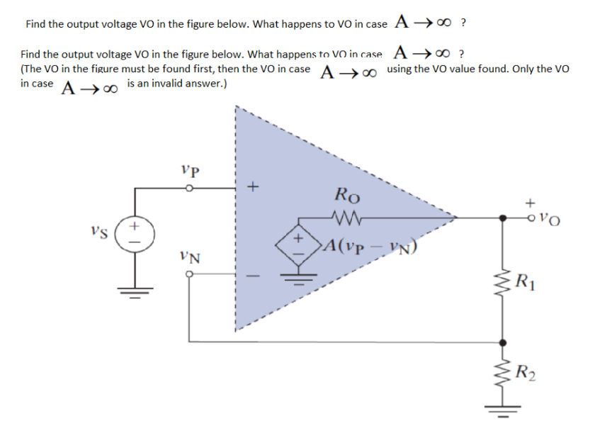 Solved Find the output voltage VO in the figure below. What | Chegg.com