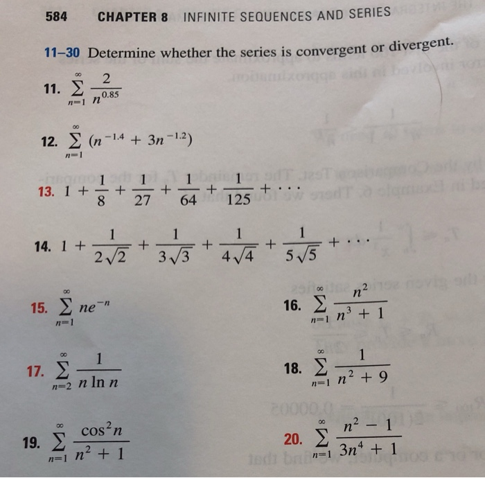 Solved INFINITE SEQUENCES AND SERIES 584 CHAPTER 8 11-30 | Chegg.com