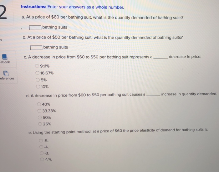 Solved 2 Price Elasticity of Demand Exercise 1 The graph