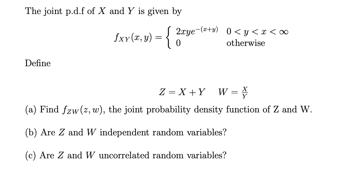 The Joint P D F Of X And Y Is Given By Fxy Y 2 Chegg Com