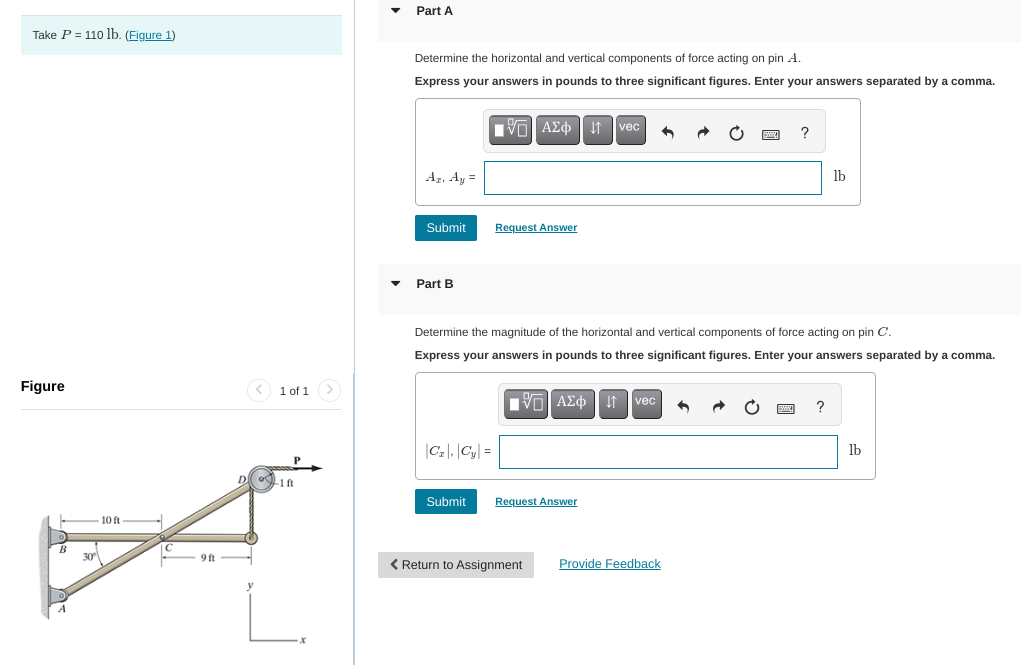 Solved Determine the horizontal and vertical components of | Chegg.com