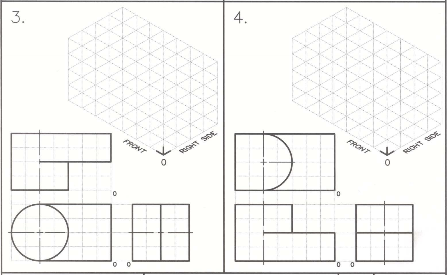 Solved Sketch the ISOMETRIC view for each problem. FRONT | Chegg.com