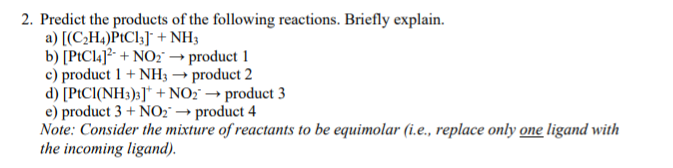 Solved 2. Predict the products of the following reactions. Chegg