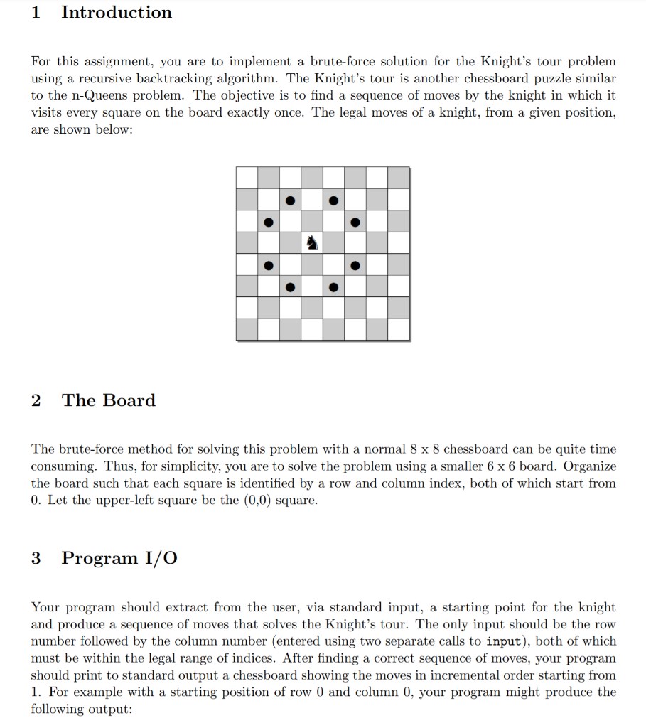 Solved 1 Introduction For this assignment, you are to | Chegg.com