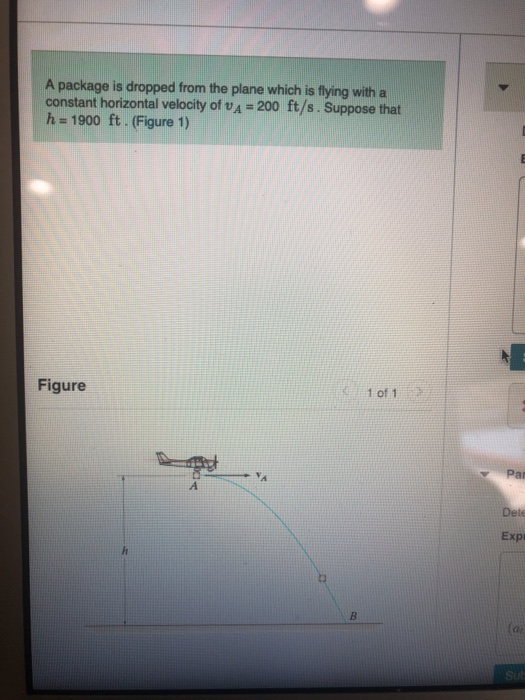 Solved A package is dropped from the plane which is flying
