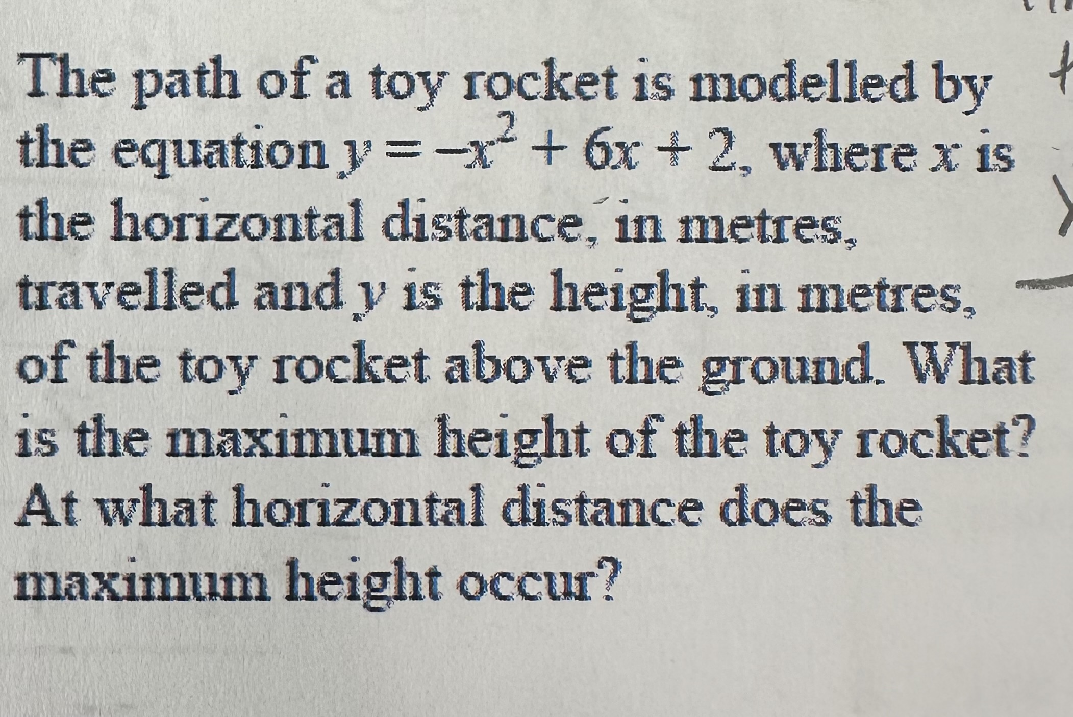 Solved The path of a toy rocket is modelled bythe equation