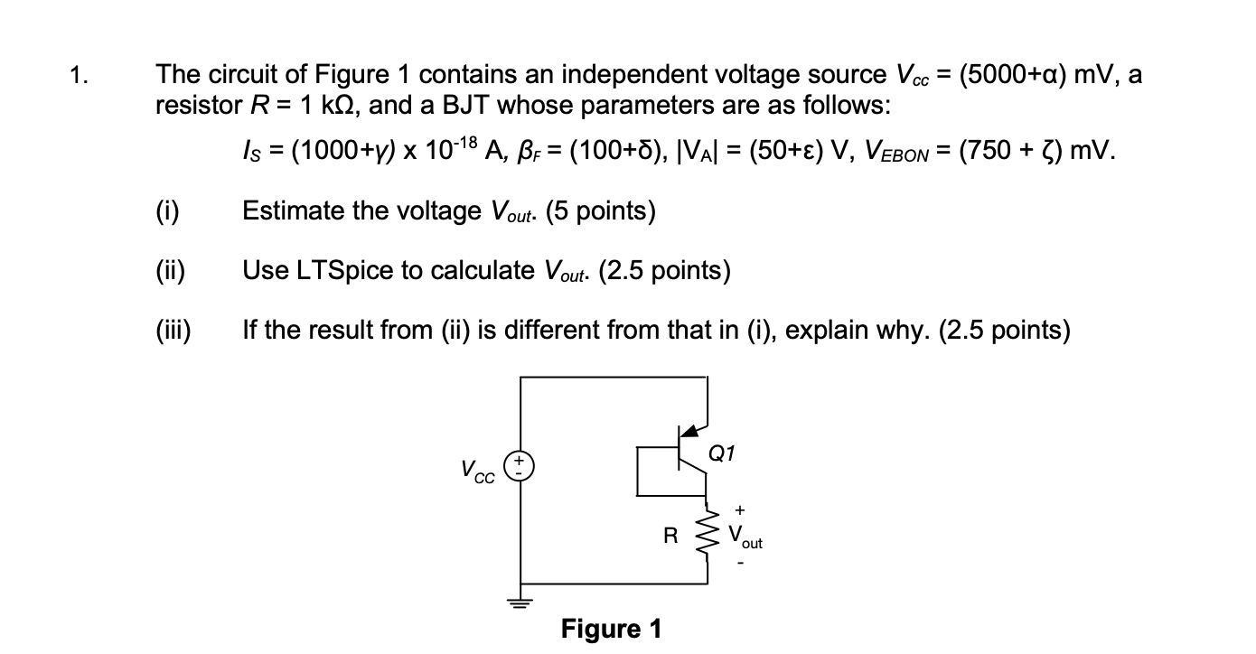 Solved 1. = = The circuit of Figure 1 contains an | Chegg.com