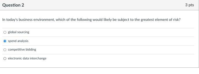 Solved In Today's Business Environment, Which Of The | Chegg.com