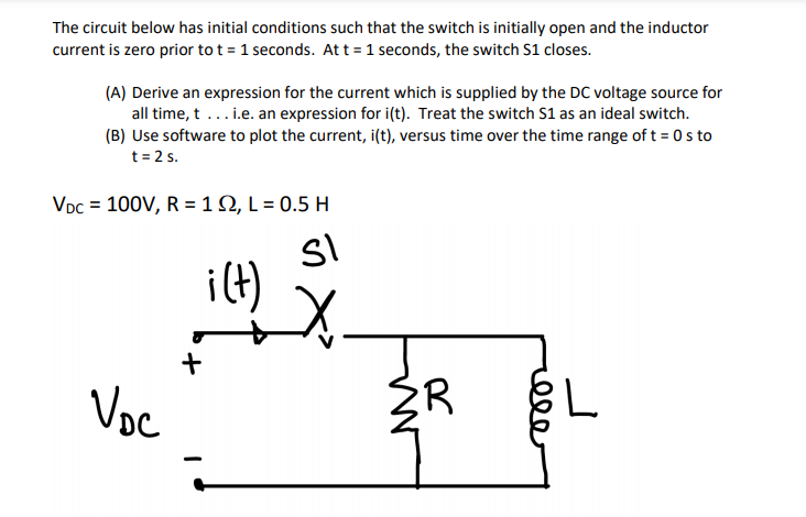 Solved The circuit below has initial conditions such that | Chegg.com