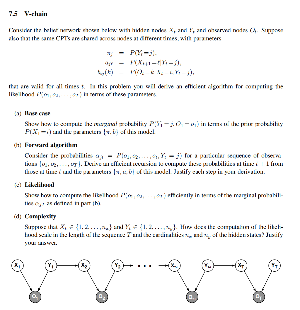 7 5 V Chain Consider The Belief Network Shown Belo Chegg Com