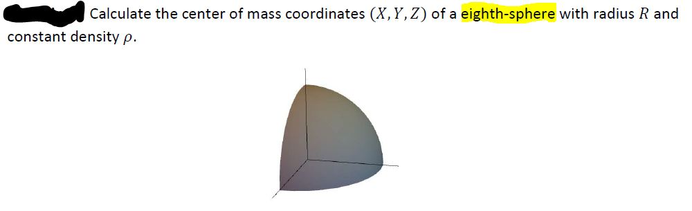 Solved Calculate the center of mass coordinates (X,Y,Z) of a | Chegg.com