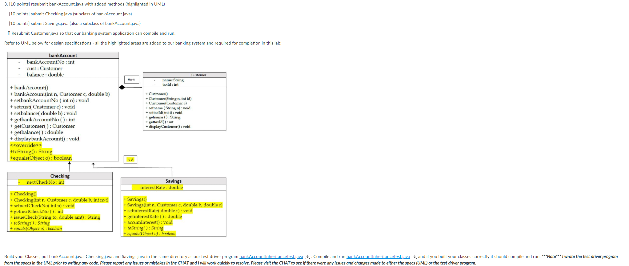 Solved bankAccountInheritanceTest.java : public class | Chegg.com
