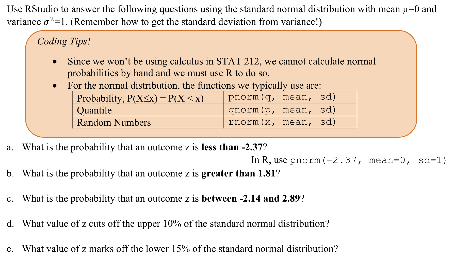 Solved Use RStudio To Answer The Following Questions Using | Chegg.com