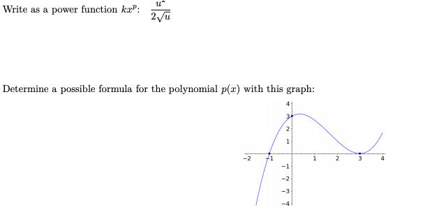 Solved u Write as a power function kr: 2/ Determine a | Chegg.com