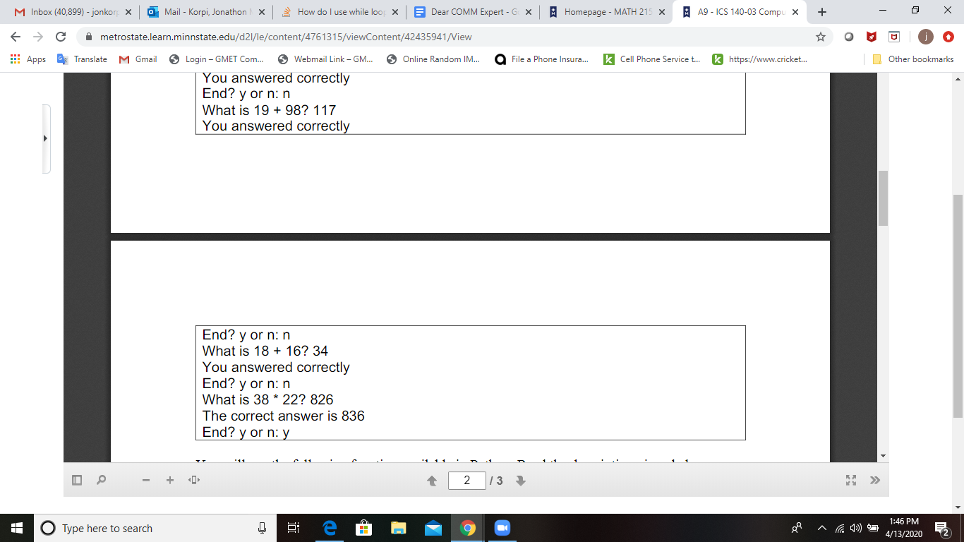 Solved I'm having some issues with my python assignment. | Chegg.com