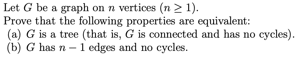 Solved Let G be a graph on n vertices (n > 1). Prove that | Chegg.com