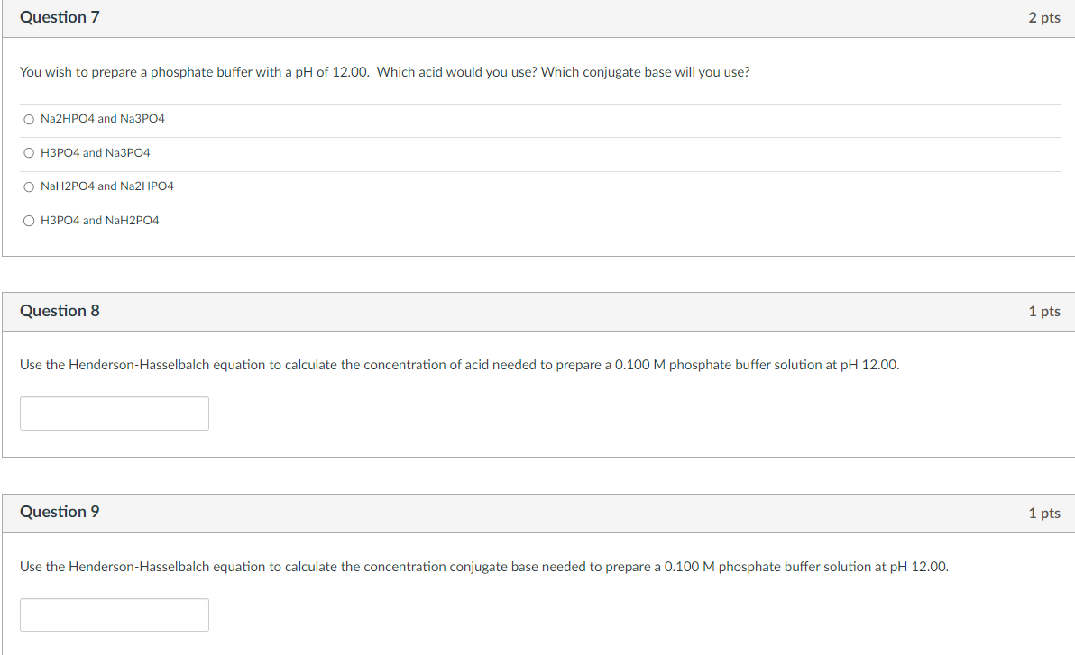 Solved Question 7You wish to prepare a phosphate buffer with | Chegg.com