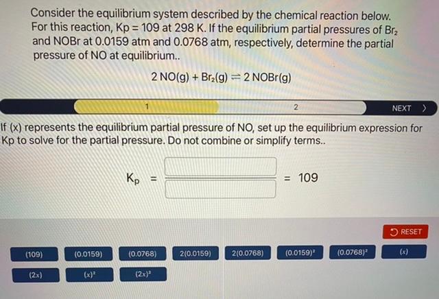 Solved Consider The Equilibrium System Described By The 0286