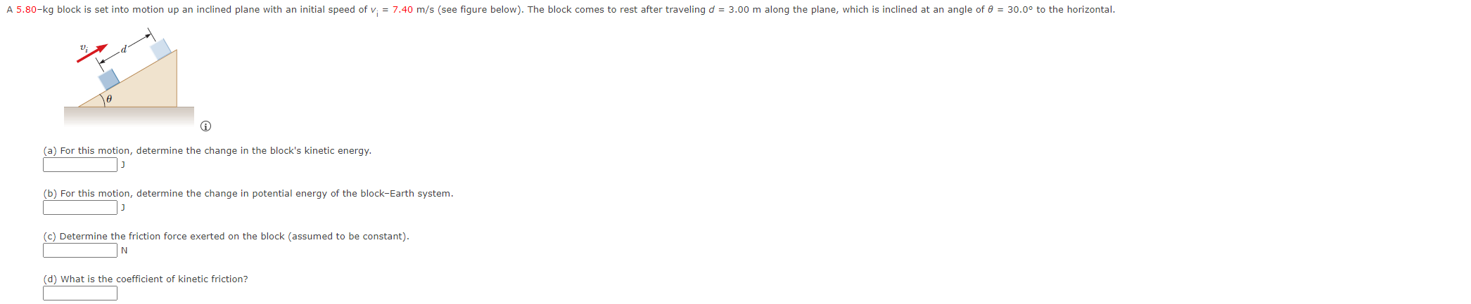 Solved (a) For this motion, determine the change in the | Chegg.com