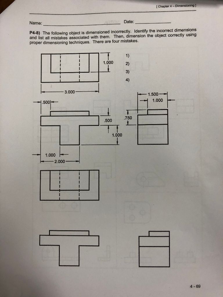 Solved [chapter 4 Dimensioning ] Name Date P4 8 The