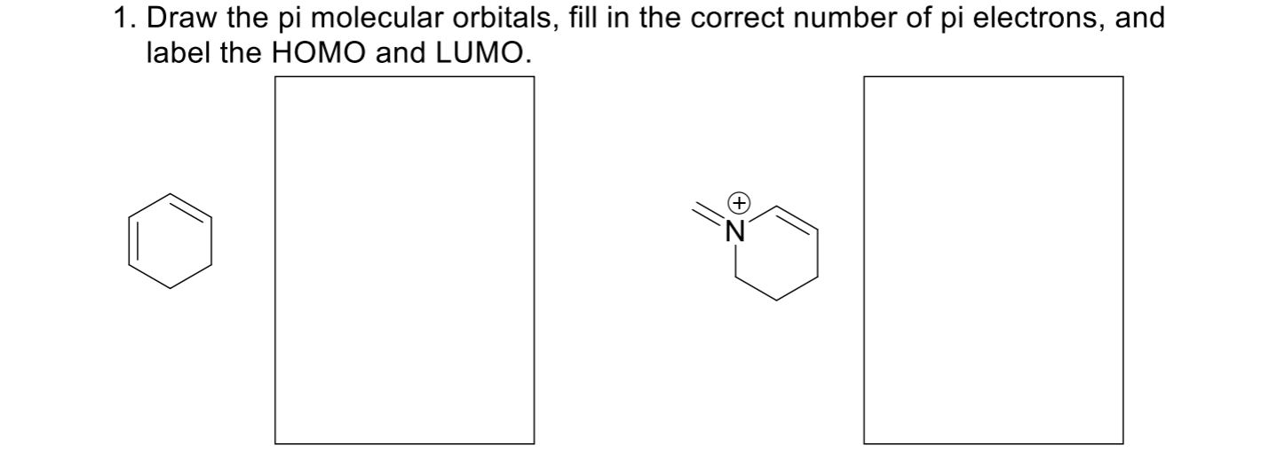 Draw the pi molecular orbitals, fill in the correct | Chegg.com
