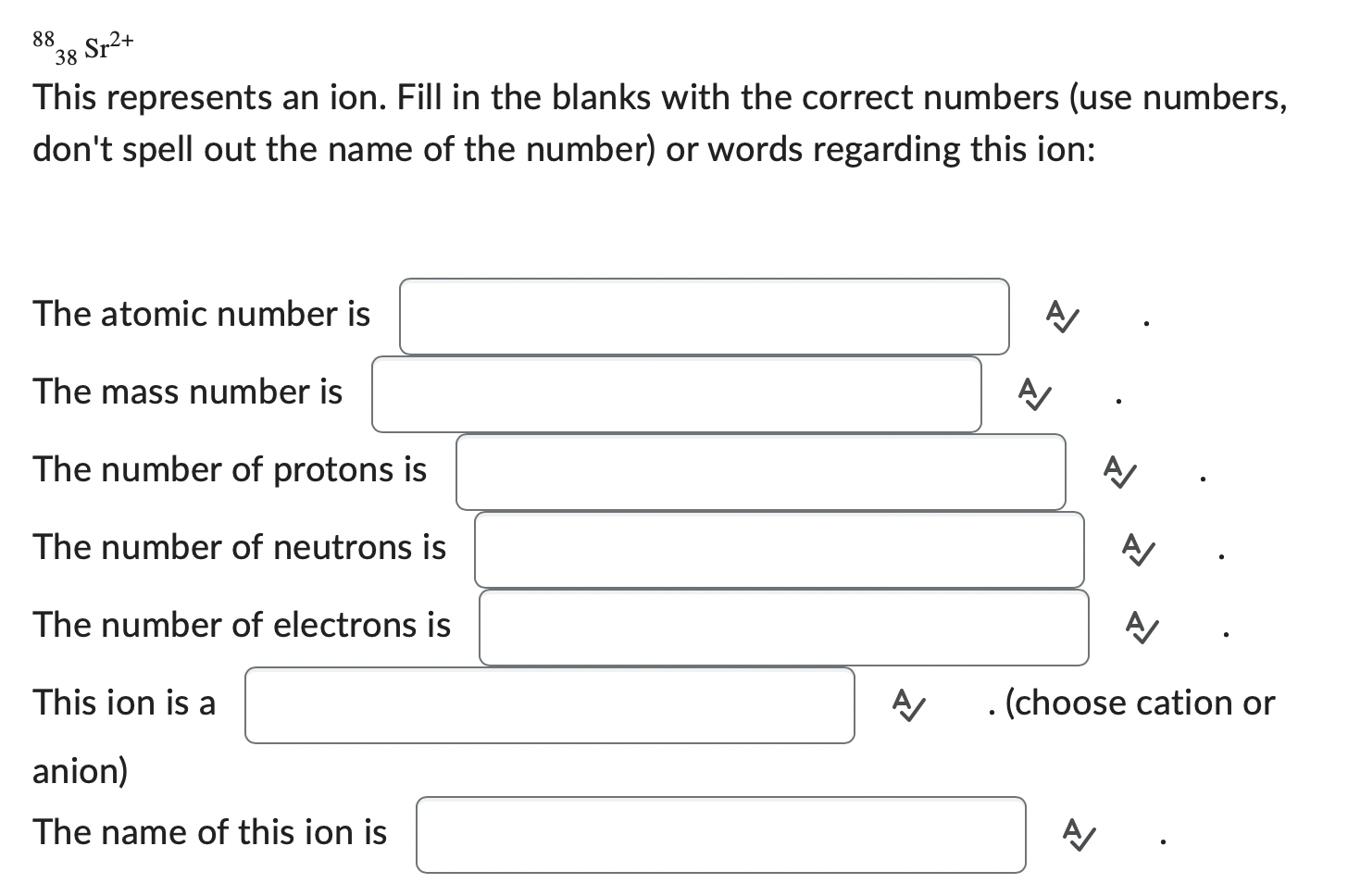 You have an ion and are given the following | Chegg.com