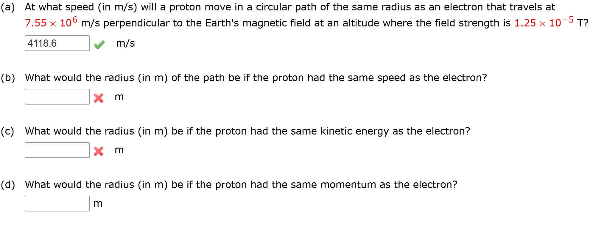 Solved (a) At What Speed (in M/s) Will A Proton Move In A | Chegg.com