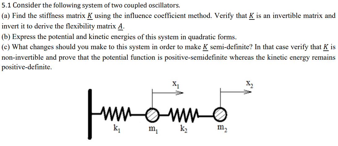 Solved 5.1 Consider the following system of two coupled | Chegg.com