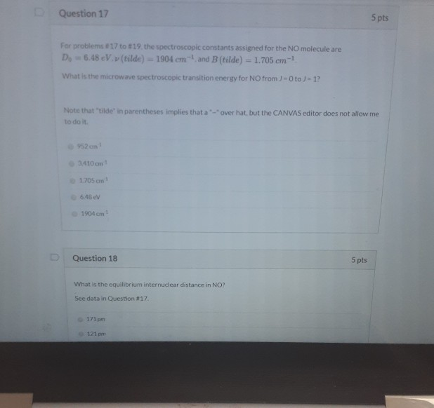 Solved Question 17 5 pts For problem to 119. the | Chegg.com
