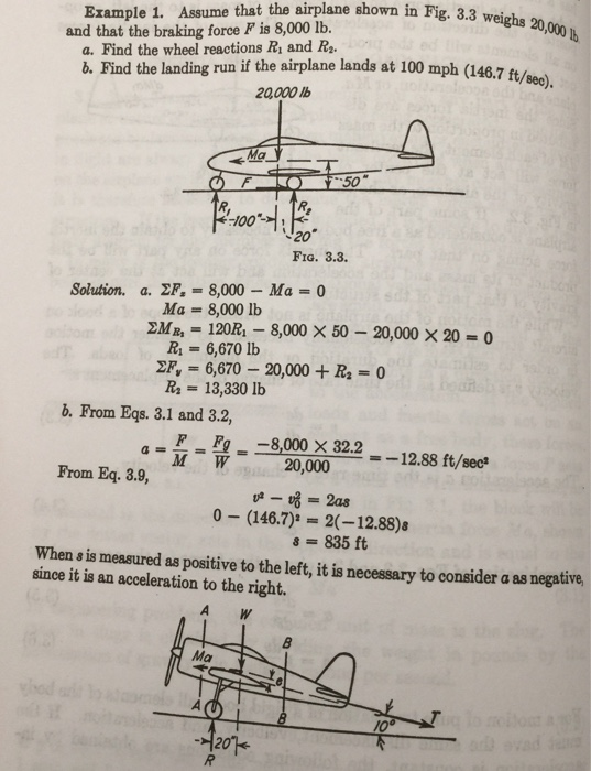 3.6. Assume the airplane of Example 1, Art. 3.2, to | Chegg.com