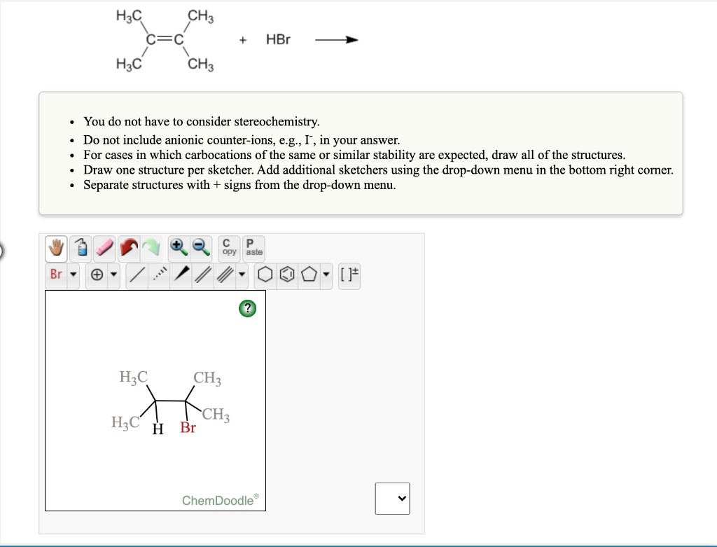 Solved Draw a structural formula for the more stable