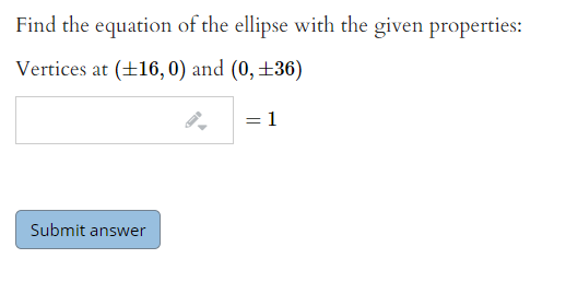 Solved Find The Equation Of The Ellipse With The Given | Chegg.com