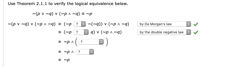 Solved Use Theorem 2 1 1 To Verify The Logical Equivalence