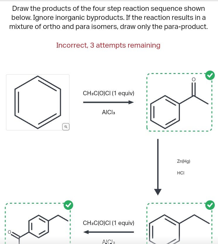 Solved Draw the products of the four step reaction sequence