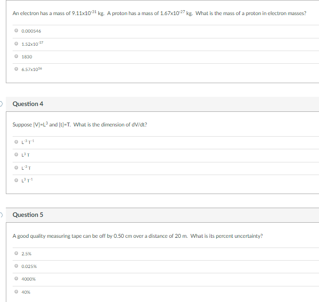 mass of electron and proton in kg