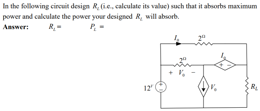 Solved In the following circuit design R, (i.e., calculate | Chegg.com