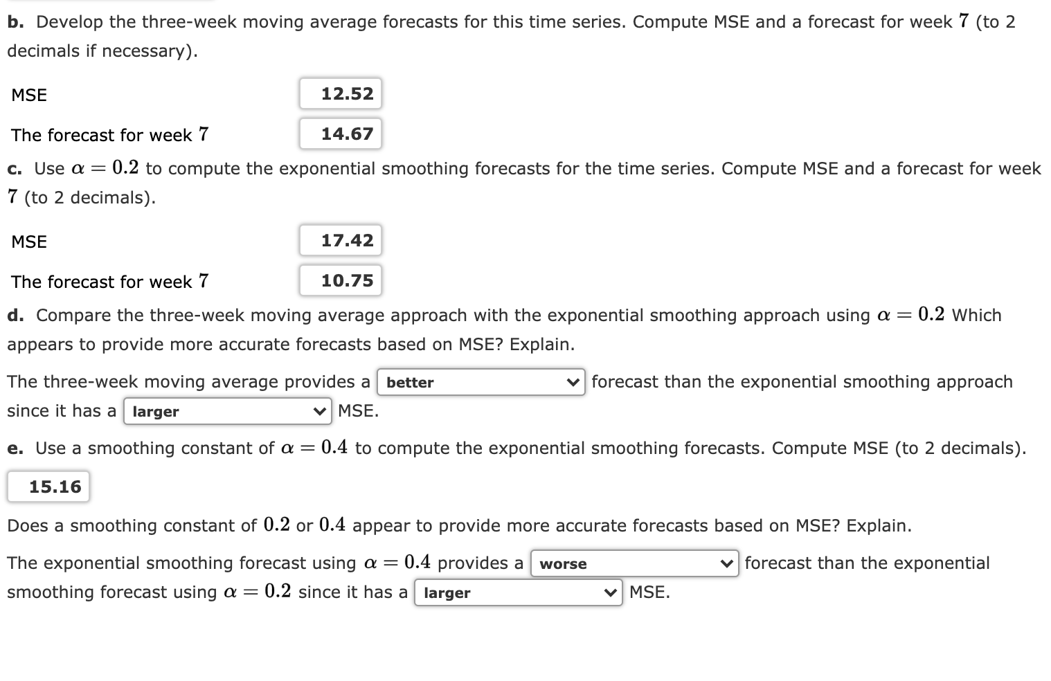Solved Consider the following time series data. Week 1 2 3 4 | Chegg.com