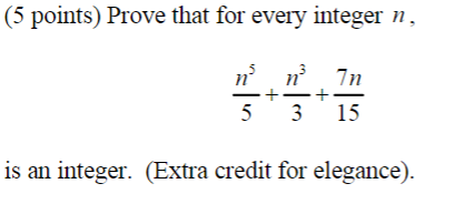 Solved (5 points) Prove that for every integer n, n' nin + + | Chegg.com