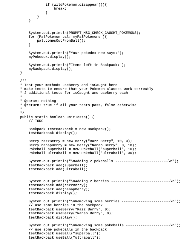 Solved Part 4: Implementing PokemonGame.java (3 points) | Chegg.com