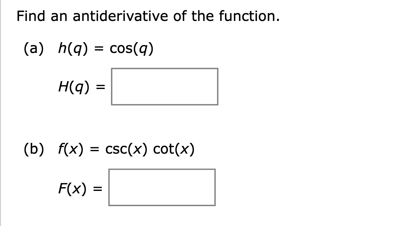 Solved Find an antiderivative of the function. (a) f(x) = 3