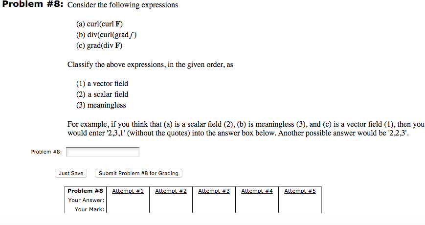 Solved Problem #8: Consider the following expressions (a) | Chegg.com