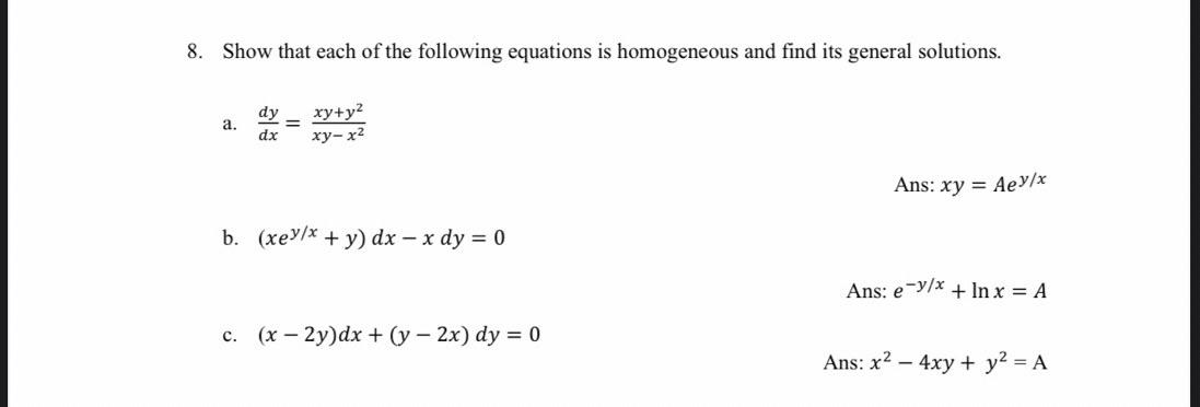 Solved 8. Show that each of the following equations is | Chegg.com