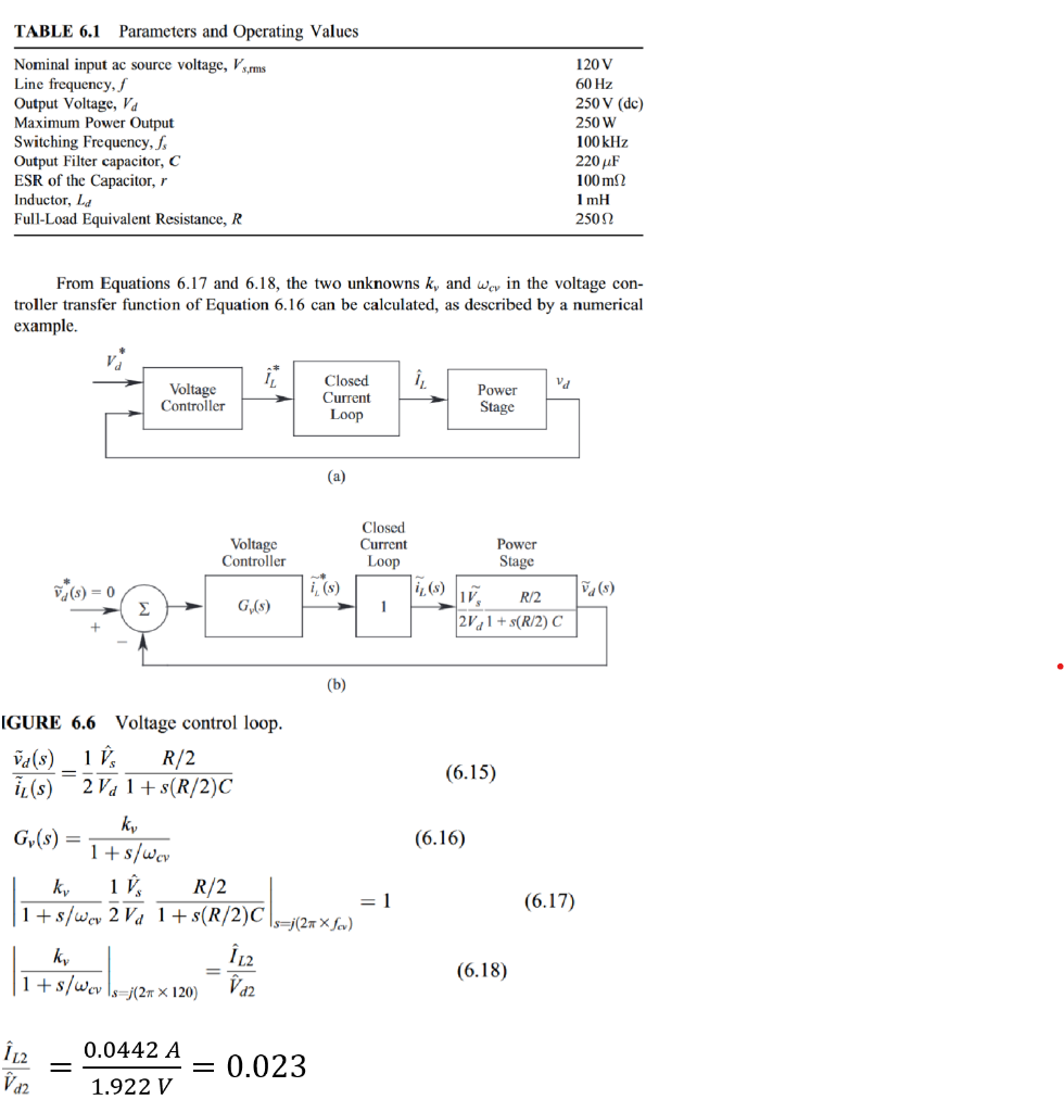 Solved From Equations 6.17 and 6.18, the two unknowns kv and